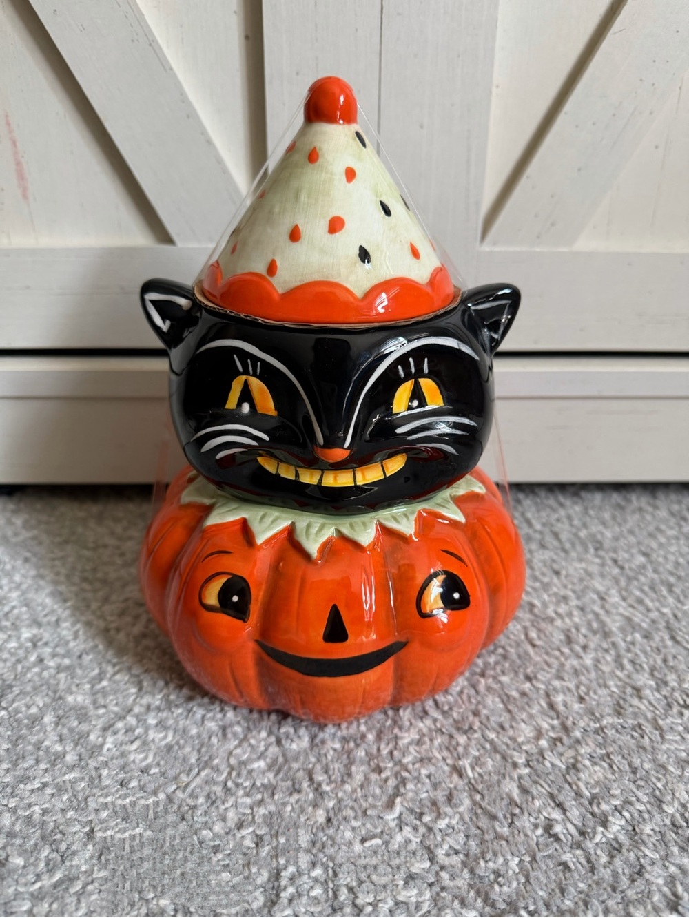 Johanna Parker Halloween Cat Canister Cookie Jar